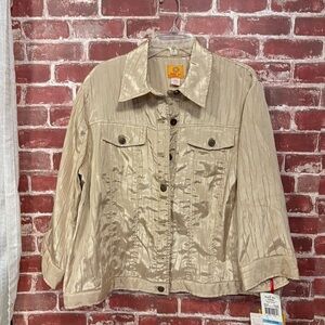 Ruby Rd. Shimmering Beige Jean Jacket